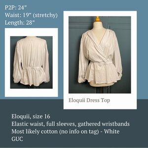 Eloquii White Dressy Shirt